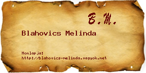 Blahovics Melinda névjegykártya